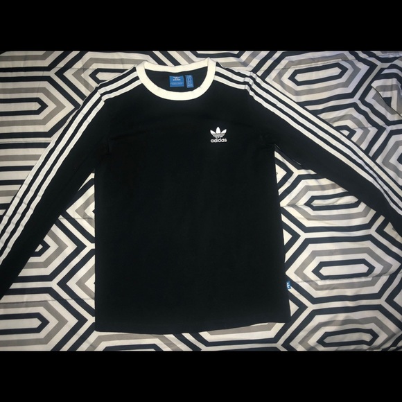 adidas Tops - *SALE* Adidas 3 Stripe Black Long-Sleeve T-Shirt